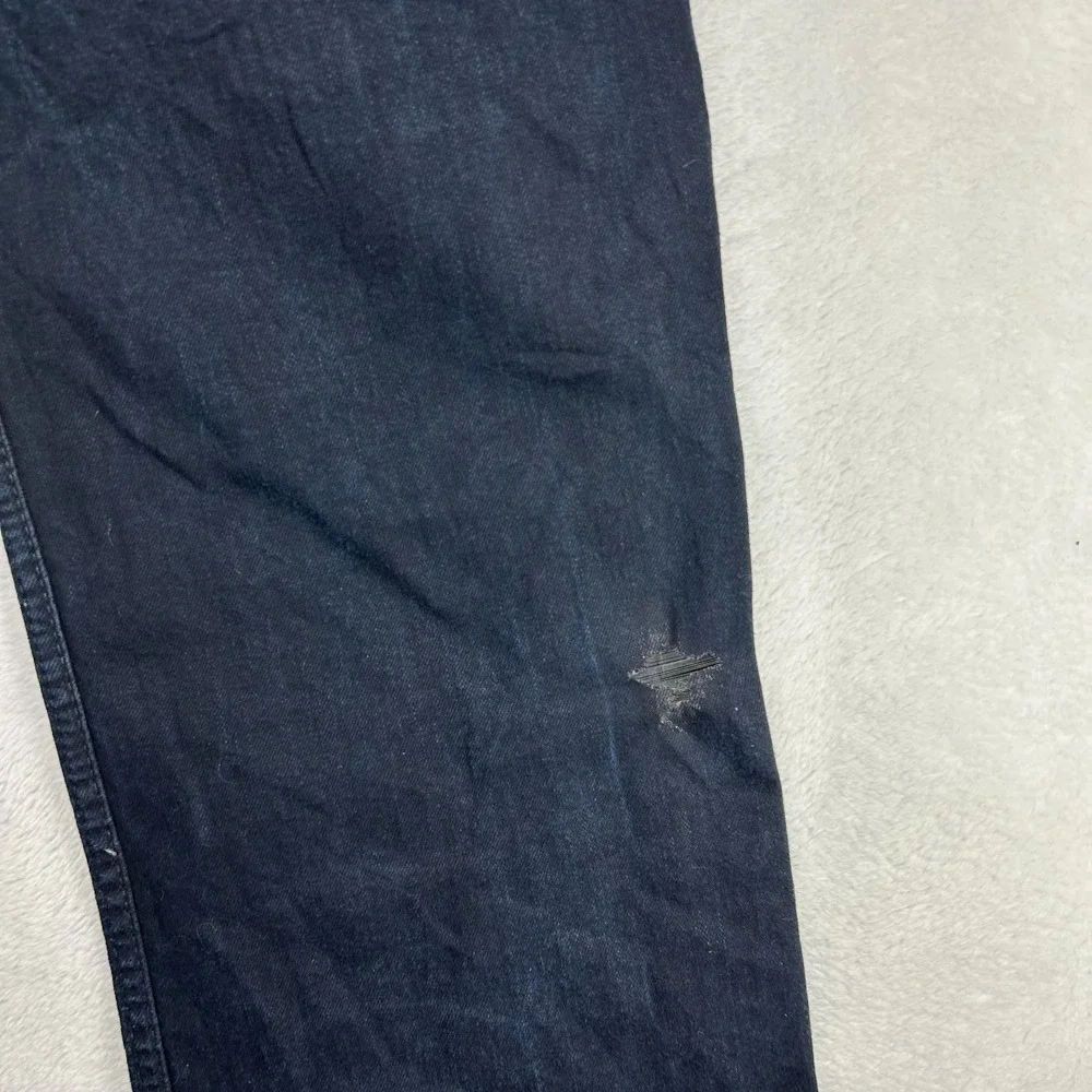 Levi's 514 Straight Fit Jeans Men Dark Blue Wash Denim Pockets Stretch - 37X31.5